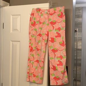 Pink and green Lily capris